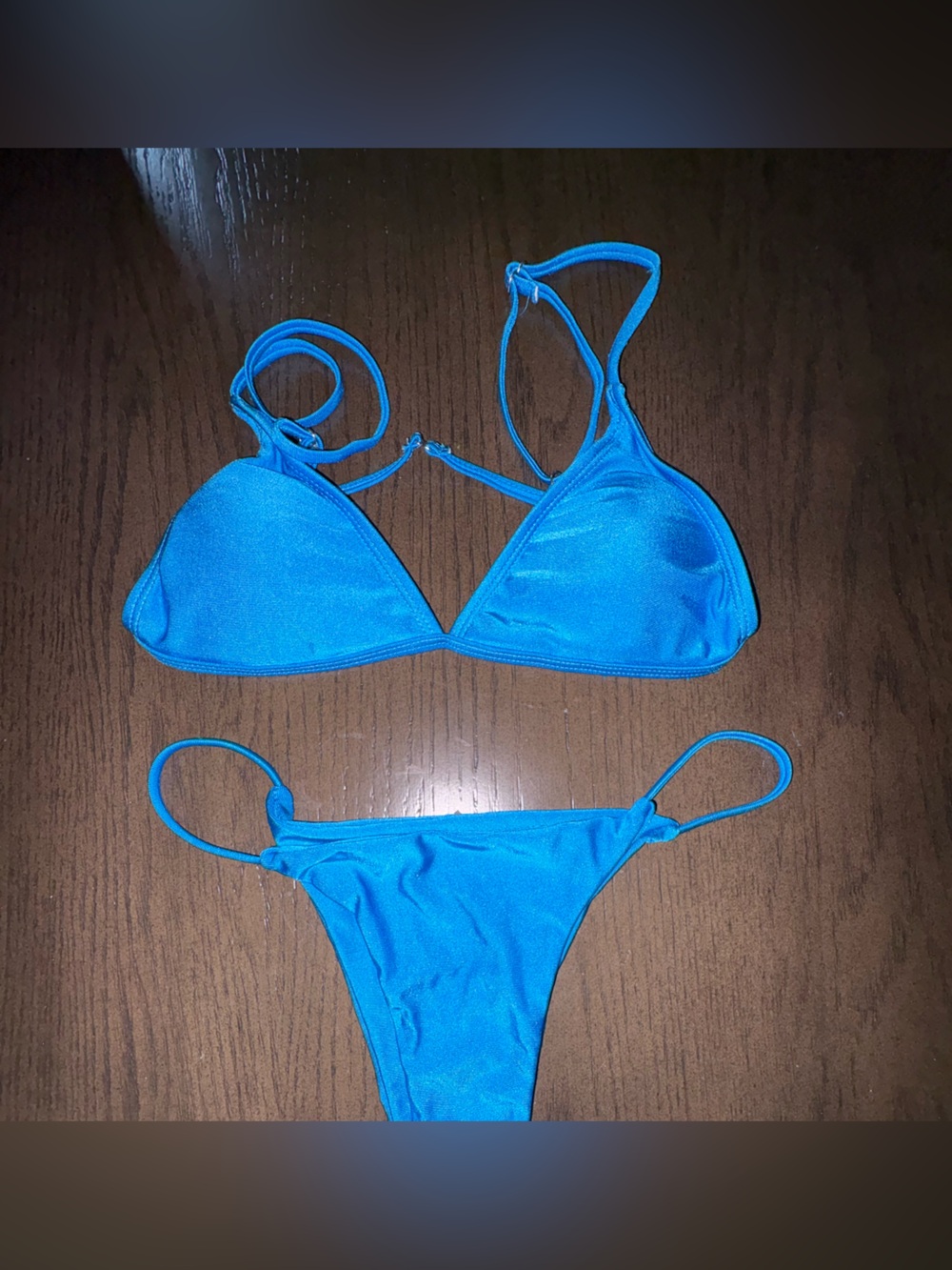SHEIN Bright Blue Triangle Bikini Set